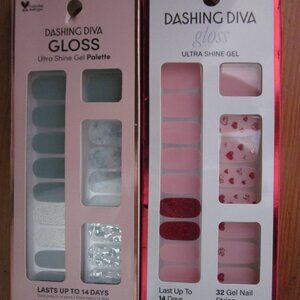 Dashing Diva Gloss Nail Strips Bundle Lot of 2 - Heart Eyes + Desert Quartz